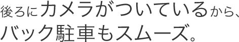 ���ɃJ���������Ă��邩��A�o�b�N���Ԃ��X���[�Y�B