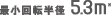 最少回転半径5.3m