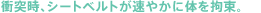 �Փˎ��A�V�[�g�x���g�����₩�ɑ̂��S���B