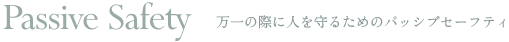 Passive Safety�@����̍ۂɐl����邽�߂̃p�b�V�u�Z�[�t�e�B