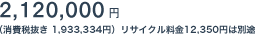 2,120,000�~�i����Ŕ��� 2,019,048�~�j���T�C�N������12,350�~�͕ʓr