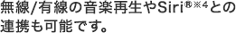 ����/�L���̉��y�Đ���Siri&reg;��4�Ƃ̘A�g���\�ł��B
