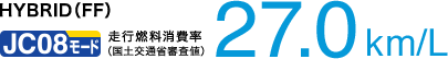 HYBRID�iFF�jJC08���[�h���s�R������i���y��ʏȐR���l�j27.0 km/L