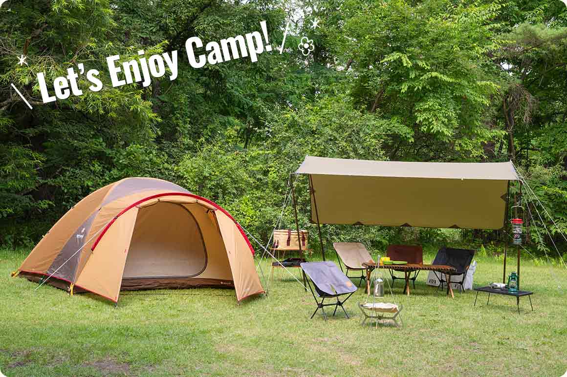 積んだキャンプ道具でこんなキャンプサイトが完成しました！