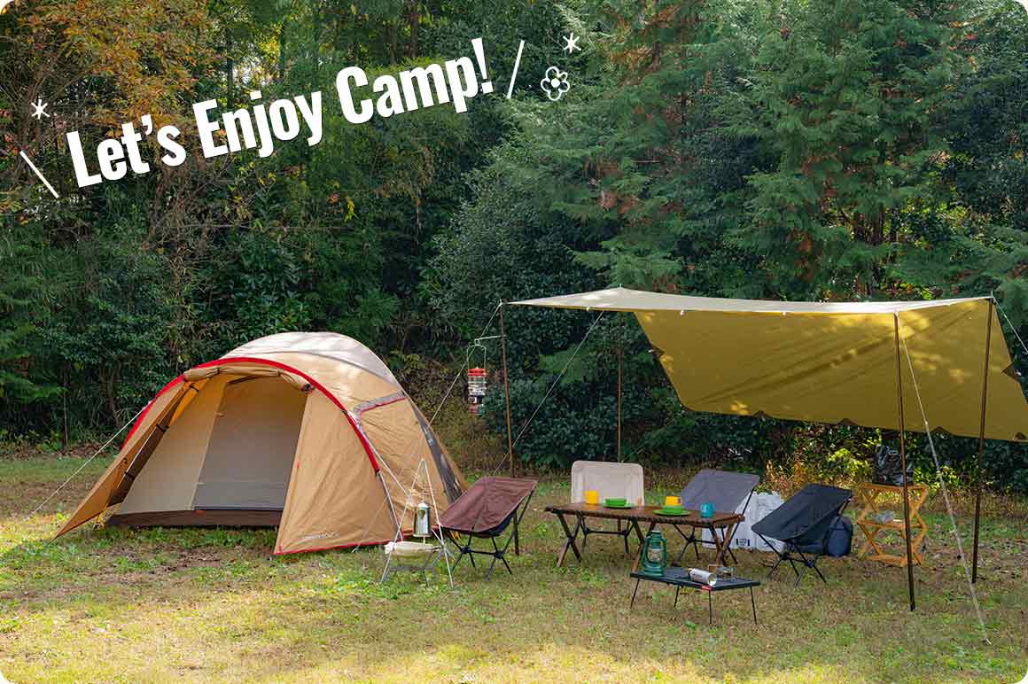 積んだキャンプ道具でこんなキャンプサイトが完成しました！