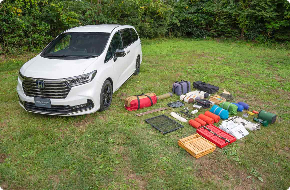 積んだキャンプ道具