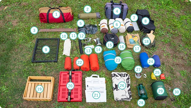 キャンプ道具一覧