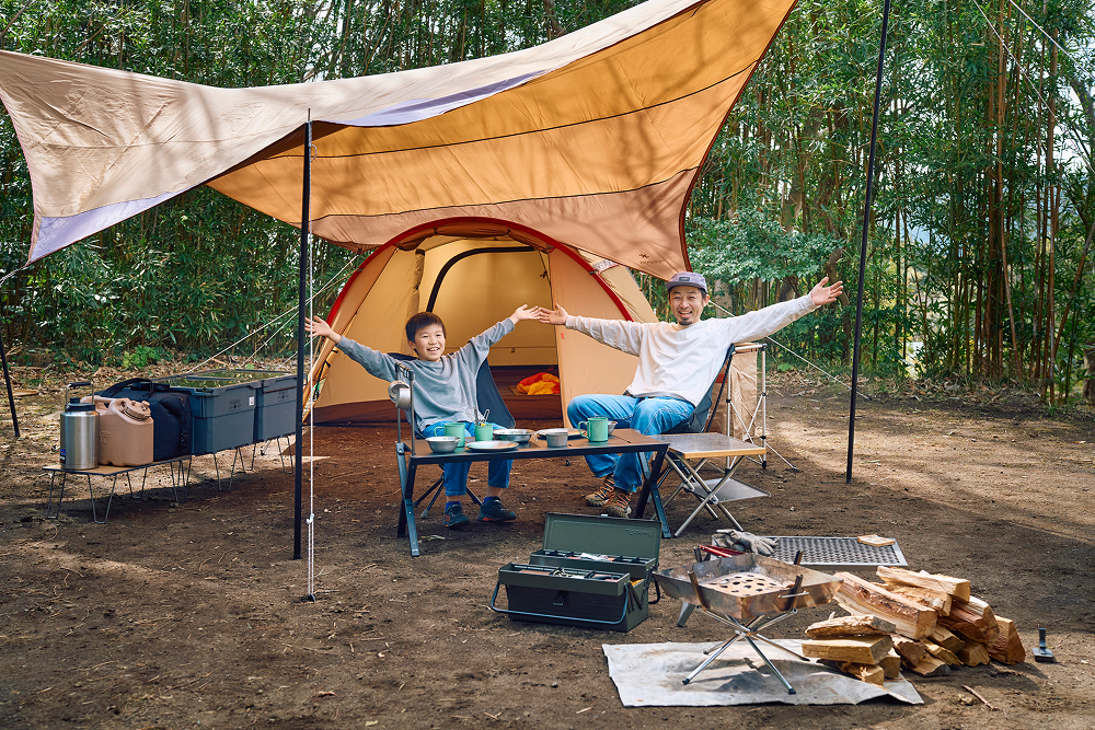 親子の協力プレーで無事にサイトが完成！ 