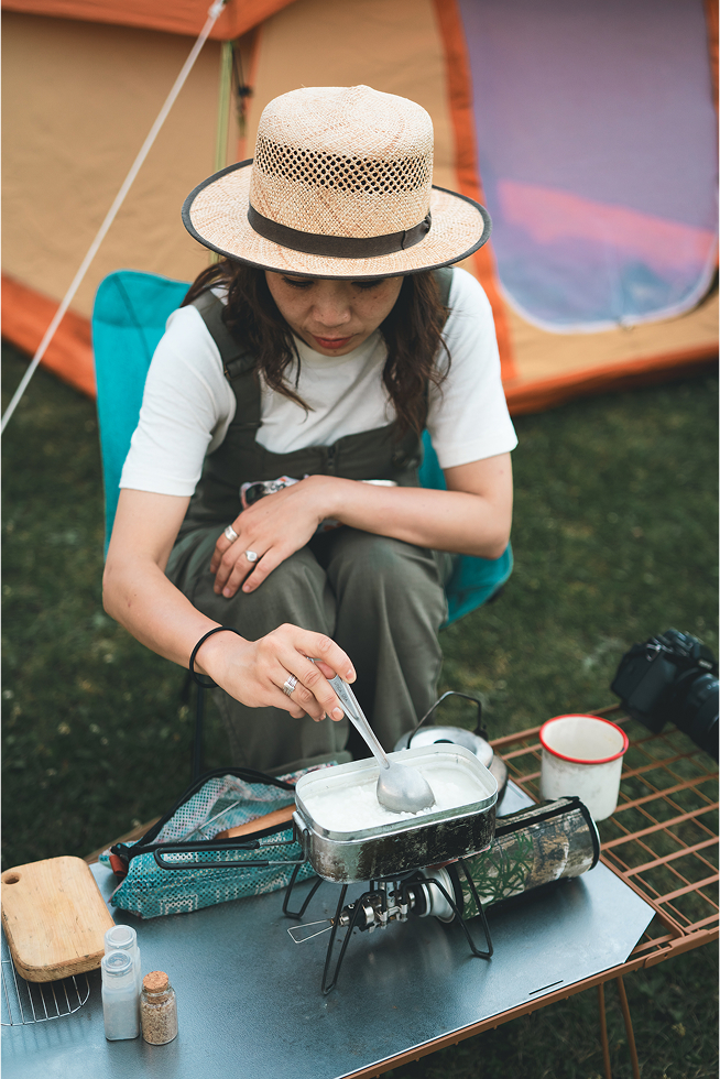 ウニ丼のための炊飯タイム