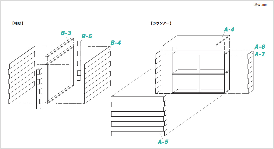 部品寸法・カット図・組図