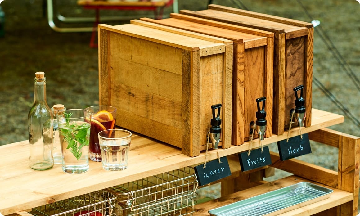 おしゃれな木製ウォータージャグカバー