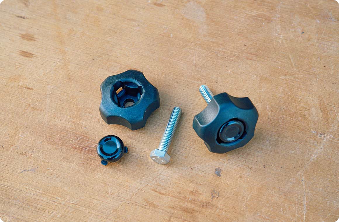 ノブスター M6用とM6ボルト L＝35mmを組み合わせる。