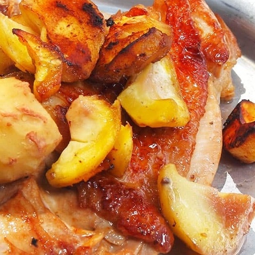 バルサミコチキンと栗のグリル