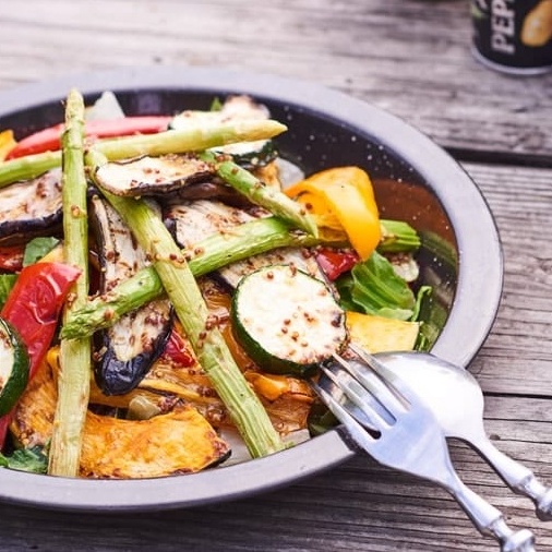 グリル野菜の粒マスタードドレッシング和え