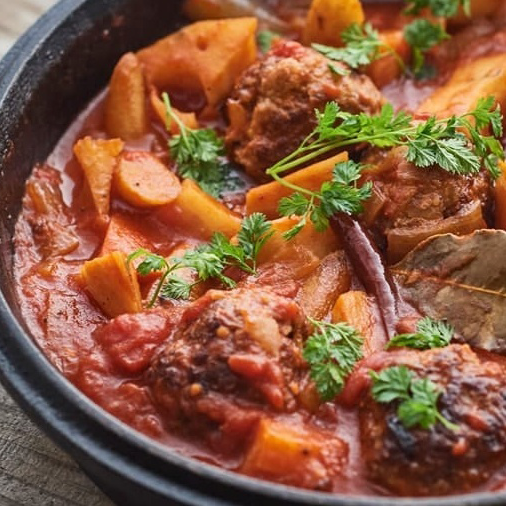 冬野菜とミートボールのラタトゥイユ