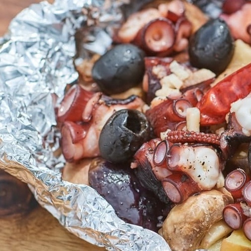 タコのぎゅうぎゅうホイル焼き