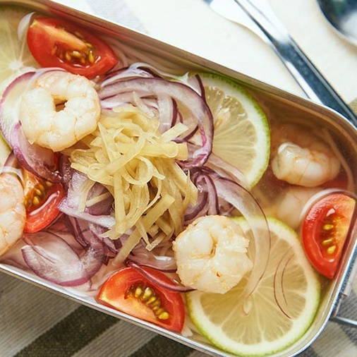 エビとトマトのライムそうめん