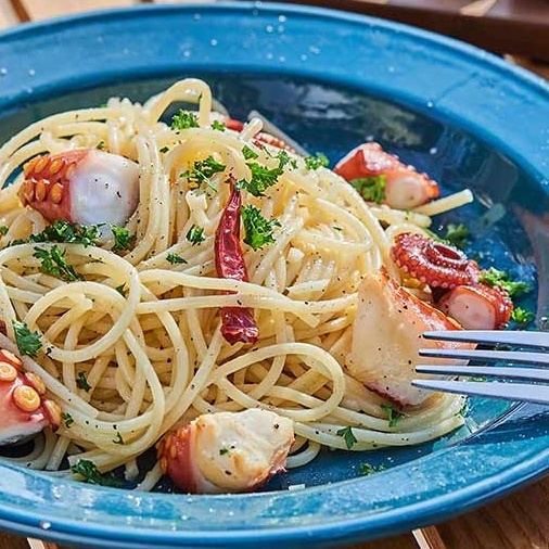 燻製タコのペペロンチーノ