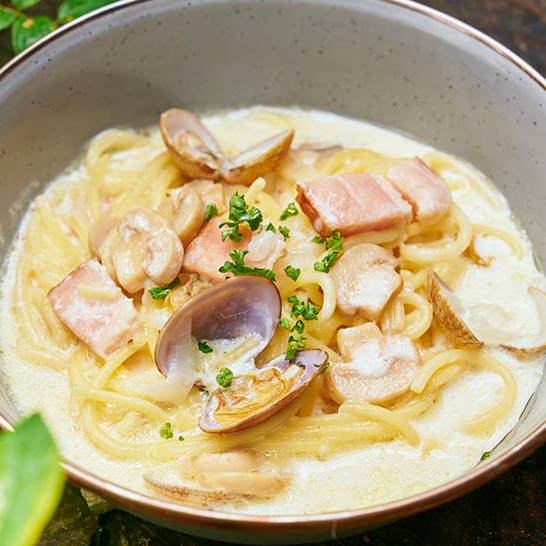 あさりのクリームパスタ