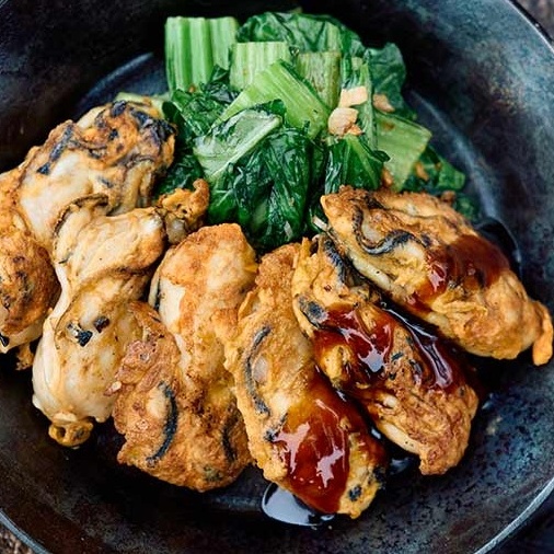 牡蠣の和風ピカタ