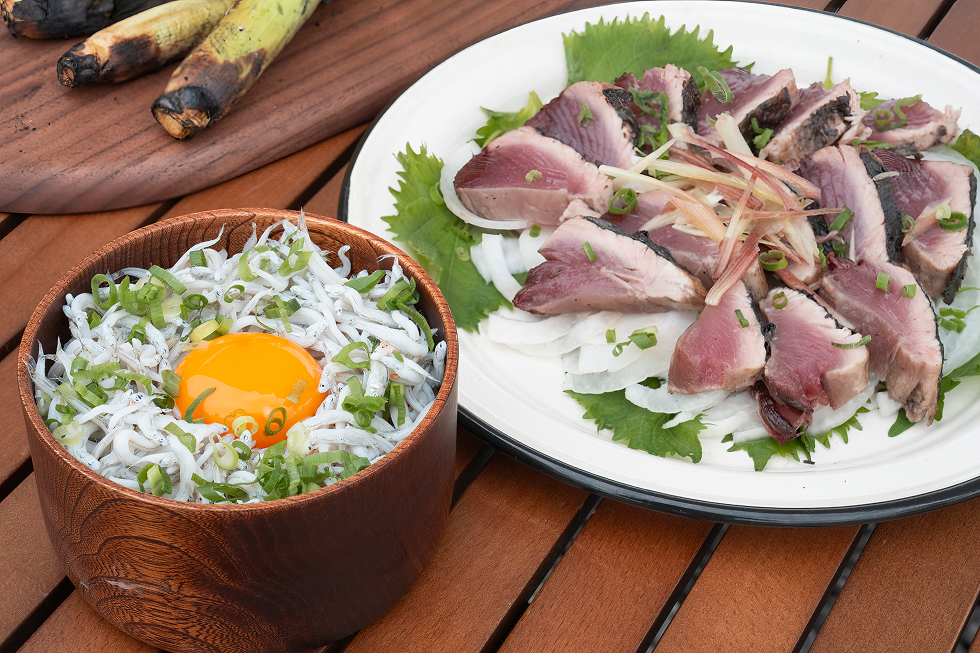 しらす丼とカツオのたたき