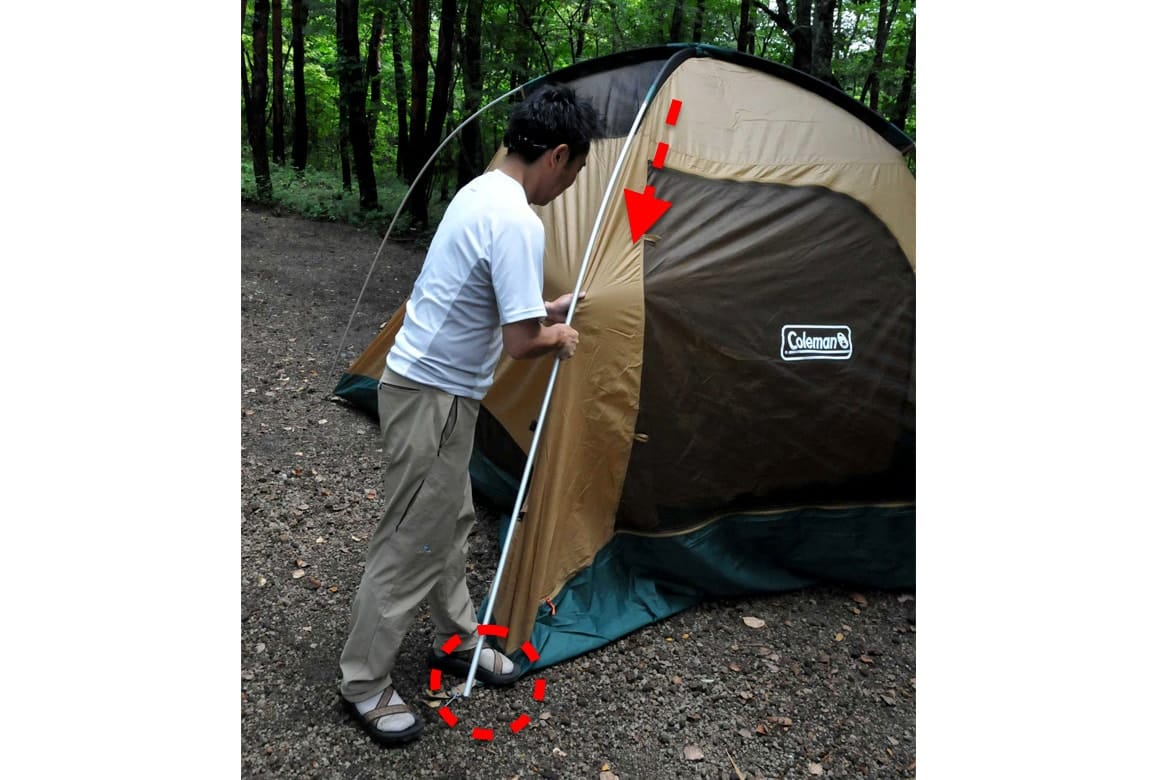 フレームをピンに差し込む