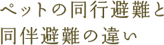 ペットの同行避難と同伴避難の違い