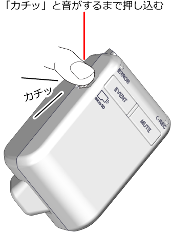 microSD�J�[�h�̒����t�߂��u�J�`�b�v�Ɖ�������܂ŉ������݁A������