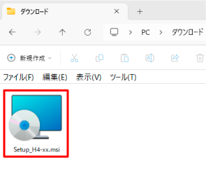�_�E�����[�h�����gSetup_H4-xx.msi�h���_�u���N���b�N����