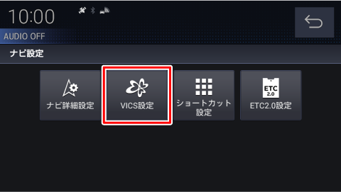 [VICS�ݒ�]�Ƀ^�b�`����