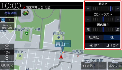 ��ʂ̖��邳��掿�𒲐�����