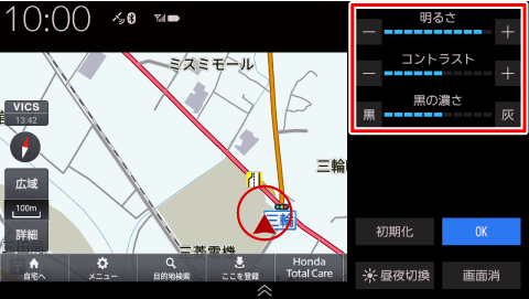 ��ʂ̖��邳��掿�𒲐�����