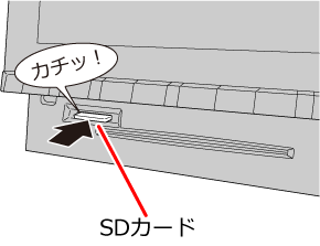 SDカードを“カチッ”と音がするまで押す