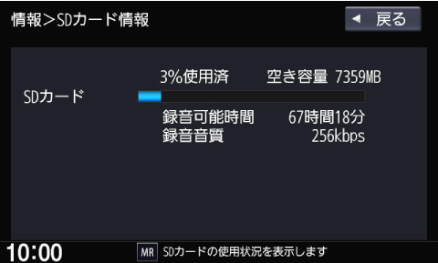 SDカードの空き容量を確認する
