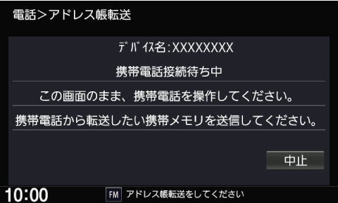 �g�ѓd�b�œ]���������A�h���X����I�сA�f�[�^�𑗐M���J�n����