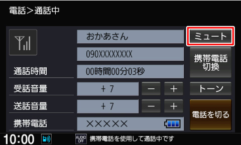 �ʘb��ʂ�[�~���[�g]���^�b�`���A�~���[�g���������Ă��������B