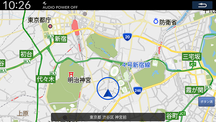 ボタン非表示状態